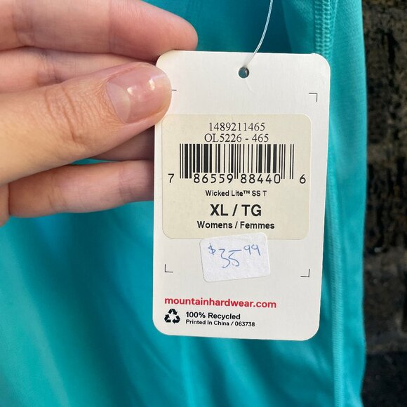 NWT MOUNTAIN HARDWEAR Wicked Lite Tee XL - Picture 5 of 5